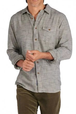 Grayers Linear Slub Twill Shirt In Moss Gray