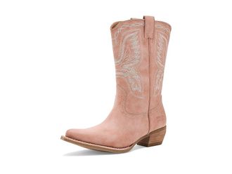 Frye and Co. Irlene Short Deco Stitch Cowboy Womens Boots Dusty Pink : 8.5 M, Suede