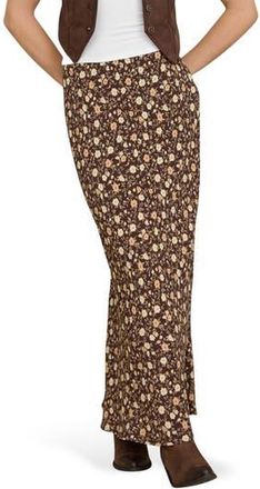 Blu Pepper Floral Maxi Skirt in Brown Multi at Nordstrom Rack, Size Medium