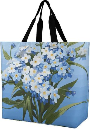 Generic Do Not Forget Me Tote Bag Eco Friendly Carry Bag Lightweight Shoulder Bags For Picnic Daily Use College