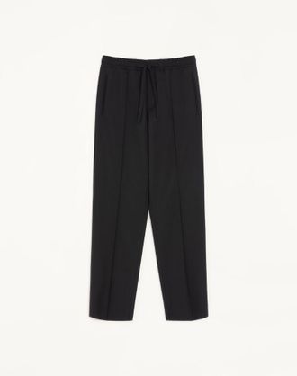 Valentino Valentino wool trousers with VLogo embroidery Man BLACK 44