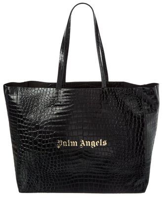 Palm Angels Palm Medium Croc-Embossed Leather Shopping Tote