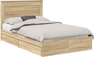 vidaXL Cama Con Almacenamiento Con Cabecera Roble Sonoma 120 X 200 Cm Vidaxl