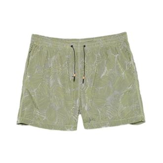 Roberto Ricci Design Beachwear, male, Green, Size: 2XL New Hyper Hibiscus Tramontana Short