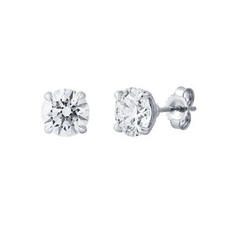 LuvMyJewelry Nisara 2.5 Ct TW Lab Grown Round Diamond Studs 14K Gold Earrings