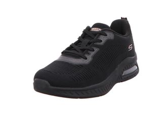 Skechers Womens Squad Air Close Encounter Sneaker, Black Engineered Knit, 4 UK