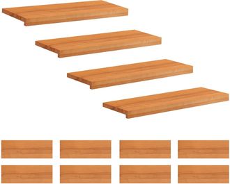 vidaXL Alfombras Para Escalones 12 Uds. 70 X 30 X 2 Cm Marr&oacute;n Claro Vidaxl