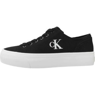 Calvin Klein Schoenen, Dames, Zwart, 39 EU, Katoen, Vulc Flatform Low