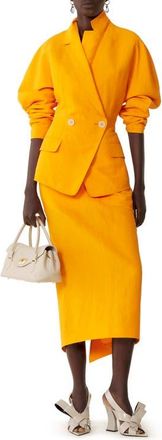 Lanvin Paper And Viscose Open-Back Jacket in Mandarin at Nordstrom, Size 36