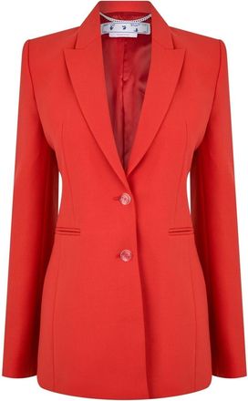 Off-white Womens Off White Off Regular Fit Jacket in Red/White - Size 8 UK