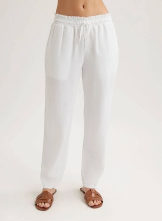 Bella Dahl Womens Smocked Waist Trousers In White