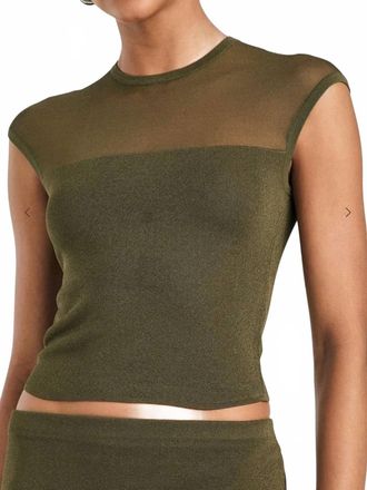 SER.O.YA Whitney Cropped Top In Cameo Green