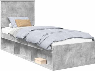 vidaXL Bed Frame Concerte Grey 75 x 190 cm Solid Pine Wood vidaXL