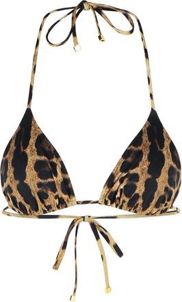 Dolce & Gabbana Ba&ntilde;ador con estampado de leopardo en mezcla de poliamida