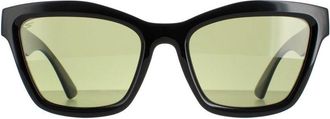 Serengeti Eyewear Square Womens Shiny Black Saturn Polarized 555nm Rolla - One Size