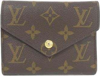 Louis Vuitton Monogram Fuchsia Marron Coated Canvas Wallet (Tri-Fold) (Pre-Owned)