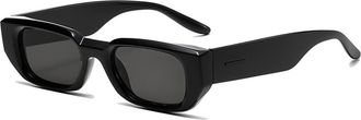 Generic Mens Small Frame Outdoor Sunglasses Vacation Driving Womens Sun Glasses(Black)