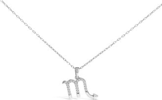 House of Brilliance Sterling Silver 1/7 Cttw Diamond Scorpio Zodiac Pendant Necklace at Nordstrom