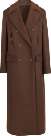 Semicouture Cappotto Clau - Dames - Mantel - Bruin - 2XL - Wol - Jassen