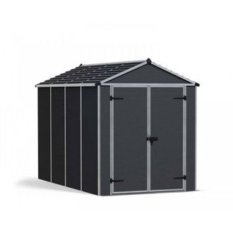 Palram Rubicon Shed 6 x 10 Dark - L303.6 x W185 x H217 cm - Dark Grey