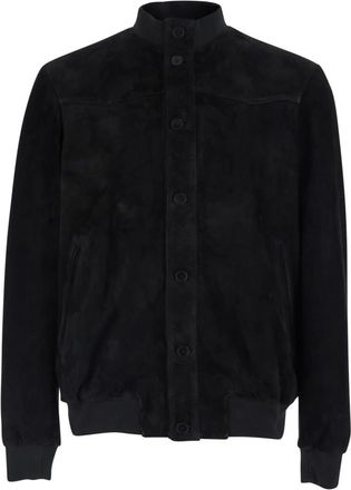 low brand Camoscio Fondo Maglia - Heren - Bomber jackets - Zwart - M - Su&egrave;de - Jassen