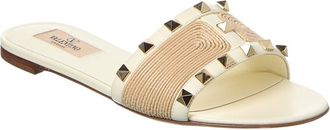 Valentino Rockstud Leather-Trim Sandal