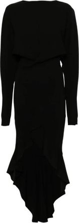 Philosophy di Lorenzo Serafini Gedrapeerde jurk met ruches - Dames - Feestkleedjes - Zwart - M - Polyester - Kleedjes