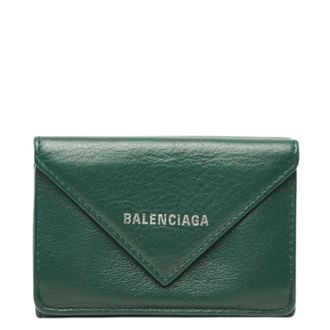 Balenciaga Pre-owned Wallet (tri-fold) - Dames - Vintage Accessoires - Groen - ONE Size - Leer - Vintage