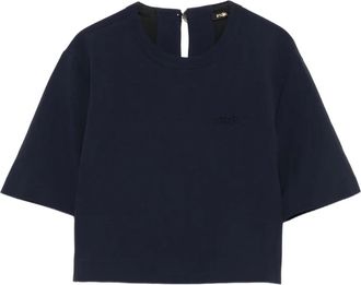 Maje T-shirt con ricamo - Blu