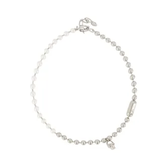 Alexander McQueen Alexander McQueen, Necklaces, male, Gray, Size: ONE SIZE Skull & Pearl Necklace