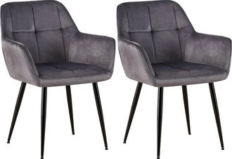 Clp Clp - Set De 2 Sillas De Sal&oacute;n Emia En Terciopelo Gris
