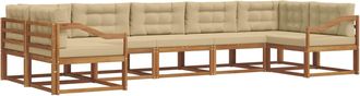 vidaXL Conjunto De Sof&aacute;s De Exterior 7 Uds. Natural Y Beige Vidaxl