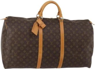 Louis Vuitton Tweedehands Canvas Louis Vuitton tassen - Dames - Vintage Weekendtas - Bruin - ONE Size - Vintage