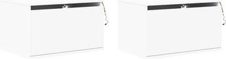 vidaXL Vidaxl - Mesitas De Noche De Pared Con Luces Led 2 Unidades Blanco