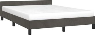 vidaXL Bed Frame without Mattress Dark Grey 135x190cm Double Velvet vidaXL