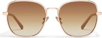 Quay Uptown 58mm Gradient Round Sunglasses in Rose Gold/sepia at Nordstrom