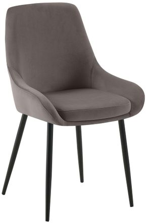 Clp Clp - Silla De Comedor Elmira De Terciopelo Antracita Metal Negro Mate
