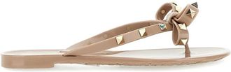 Valentino Garavani Flip Flops, female, Beige, 3 UK, Rockstud Rubber Slipper