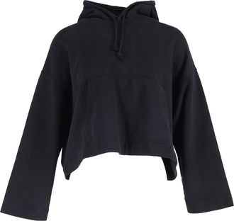 Acne Studios Cropped Hoodie in Black Cotton