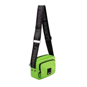 Karl Lagerfeld Tassen, Dames, Groen, ONE Size, Polyester, Schoudertas met logoband