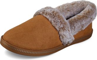 Skechers Womens Cozy Campfire - Team Toasty Low Top Slippers, Brown Chestnut Microfiber Suede Faux Fur Line Csnt, 4.5 UK