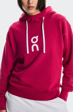 On Club Oversize Organic Cotton Blend Hoodie in Grenadine at Nordstrom, Size Small