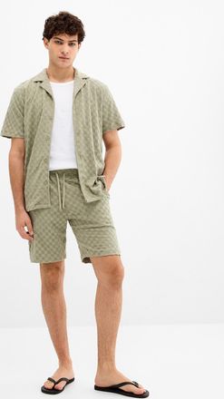 Lindbergh Mens Terry check Bermuda Shorts