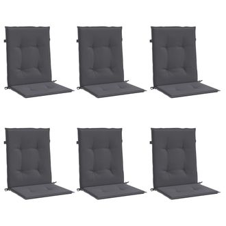 vidaXL Vidaxl - Coj&iacute;n Silla Jard&iacute;n Respaldo Bajo 6 Uds Tela Oxford Antracita