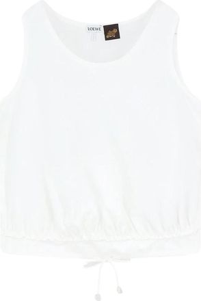 Loewe Paulas Ibiza Lichtgewicht Katoenen Top - Dames - Tops zonder mouwen - Wit - S - Katoen - Tops