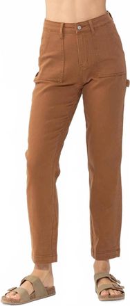 Judy Blue High Waist Utility Slim Fit Jeans In Brown
