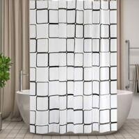 OEM Cortina De Ducha Cuadrada De 200 X 240 Cm, Resistente Al Moho, Fabricada En Material Peva Impermeable Con Ojales Y Ganchos - Crezuo