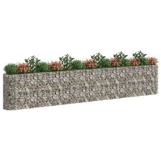 Berkfield Home Durable Gabion Raised Bed Galvanised Iron 540x50x100 cm in Silver | Size: 540 x 50 x 100 cm