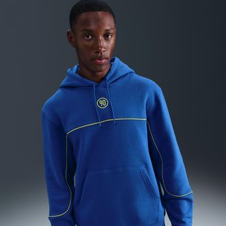 Nike Mens Club Total 90 Soccer Pullover Hoodie in Blue | HV3509-480