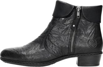 Rieker Enkellaarsjes - Dames - Laarzen met Hak - Zwart - 38 EU - Schoenen